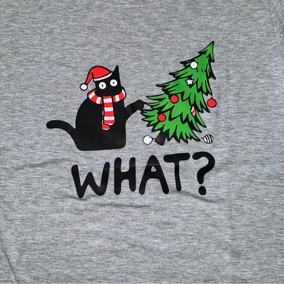 What Cat Christmas Tree T Shirt - Picture 2 of 6